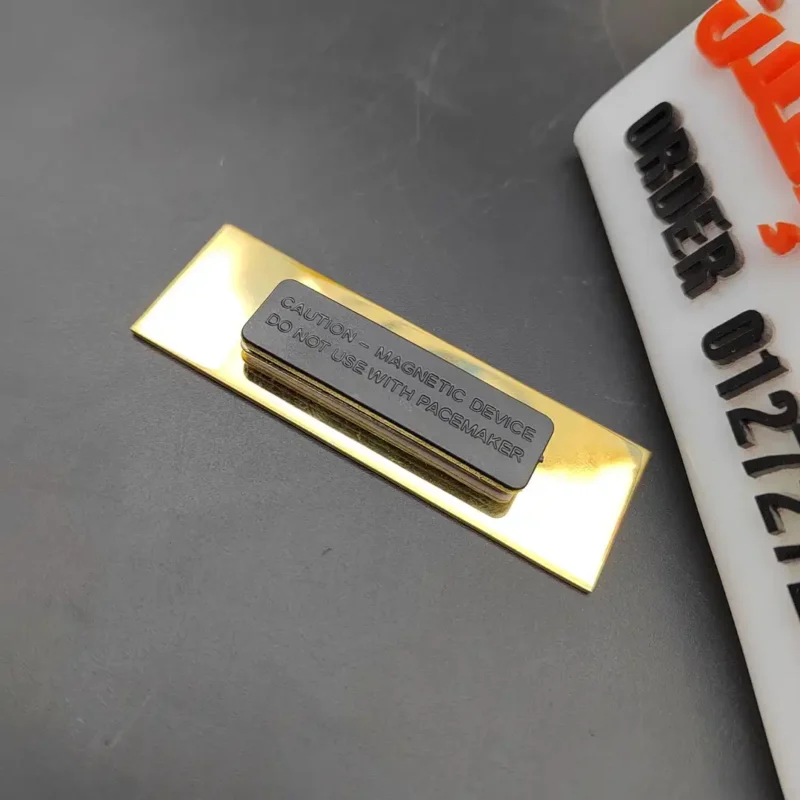 Golden Metal Name Tags Magnetic