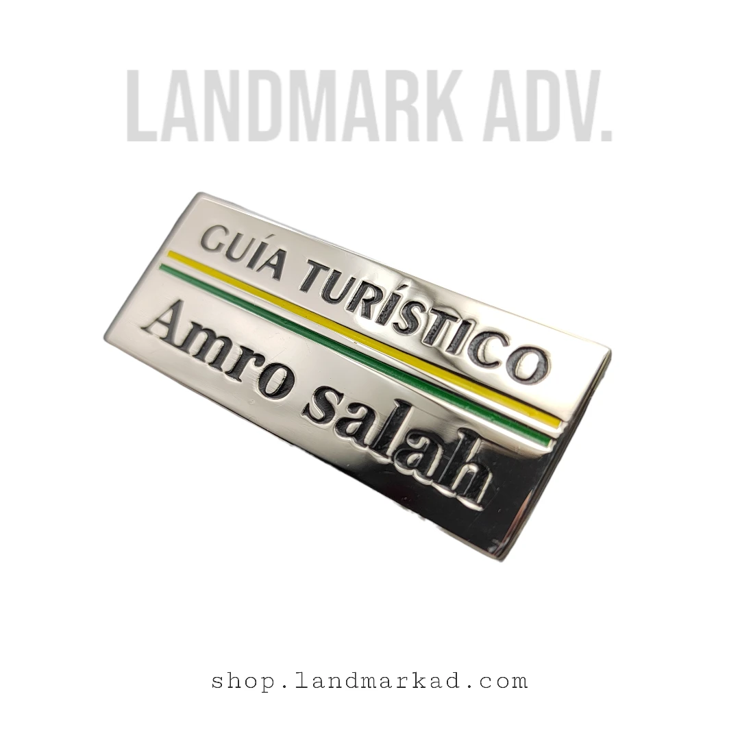 Silver Plated metal name tags magnetic