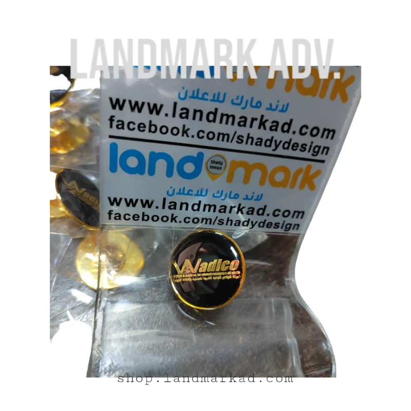 Golden pin suit with resin protect ,custom shape