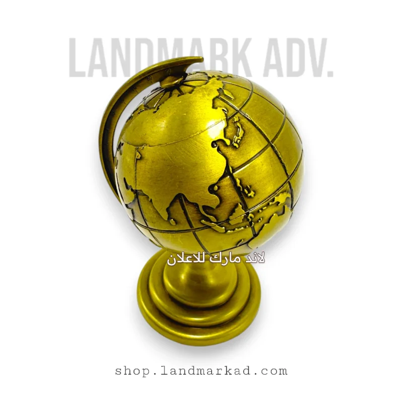 Golden Metal World Globe for office decor 17 cm