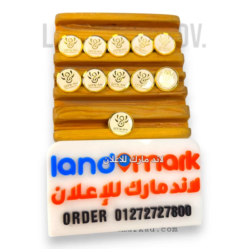 Gold Corporate Logo Suit Pin with White Background & Protective Layer - Custom Made For Your Brand